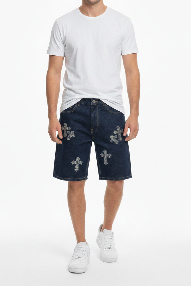 Bermuda denim croci brillantino