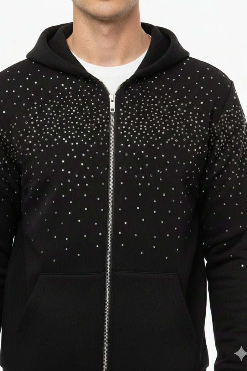 felpa zip brillantino