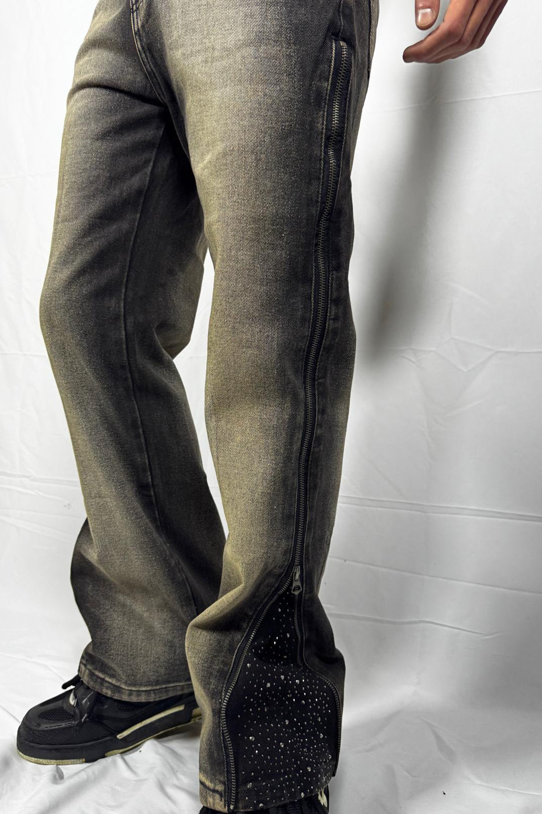 Jeans zip flared brillantino