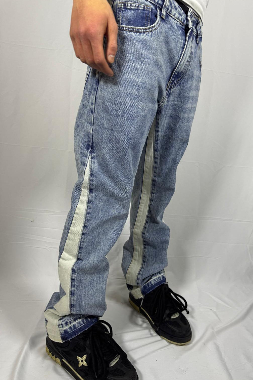 Jeans flared azzurro sfumato