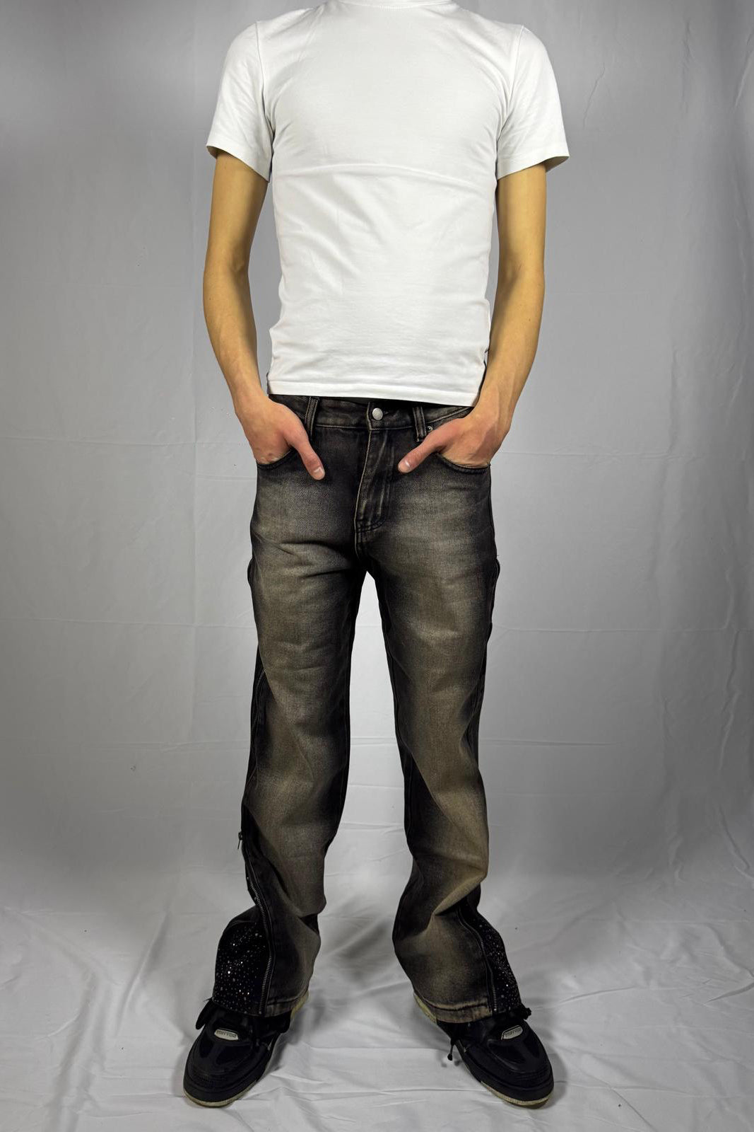 Jeans zip flared brillantino