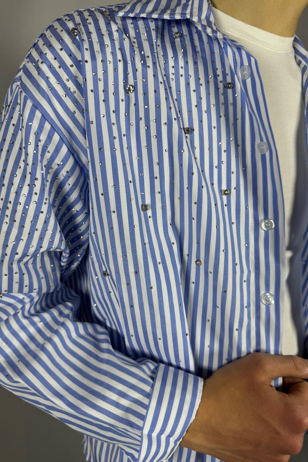 Camicia manica lunga brillantino