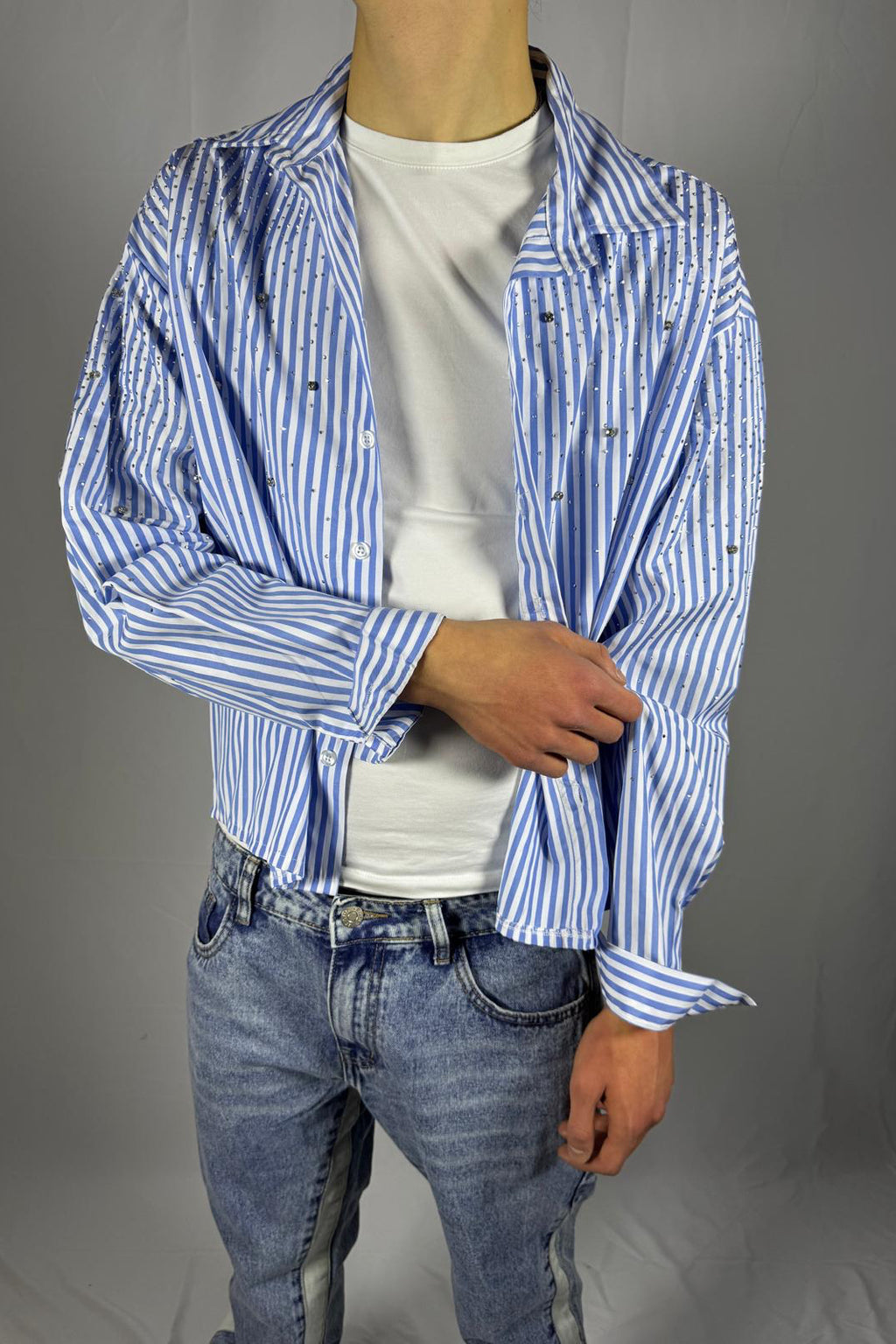 Camicia manica lunga brillantino