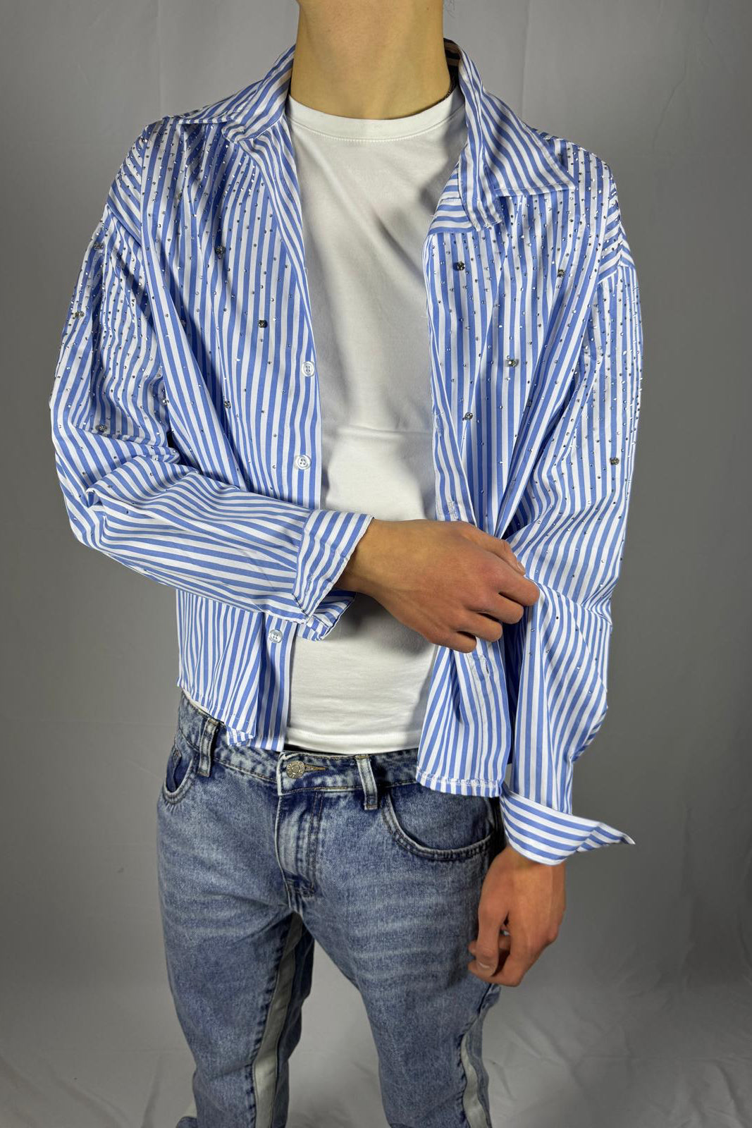 Camicia manica lunga brillantino